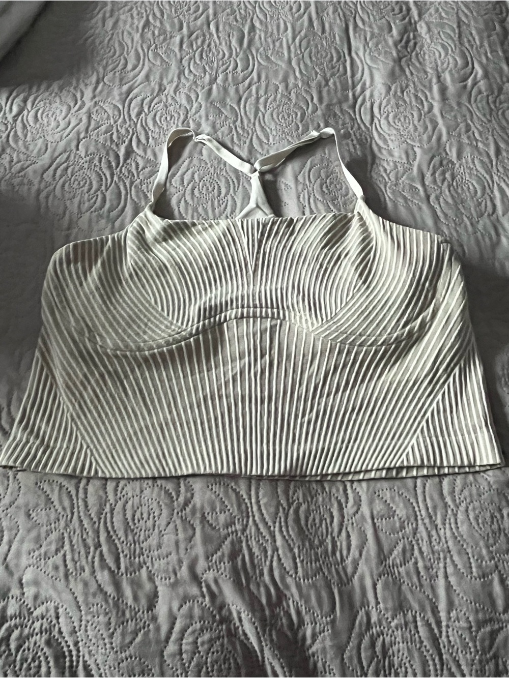 lululemon athletica cream ribbed cropped tank